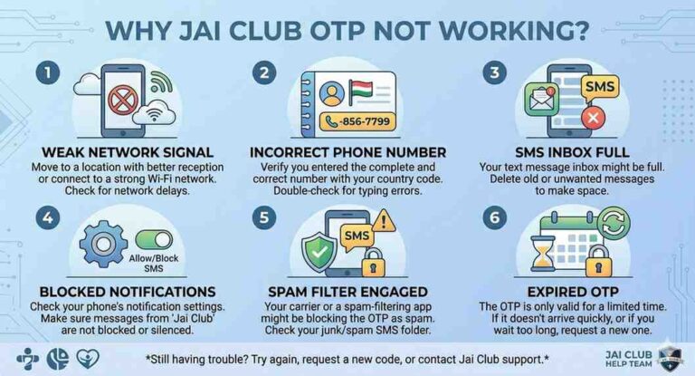 Jai club otp not working