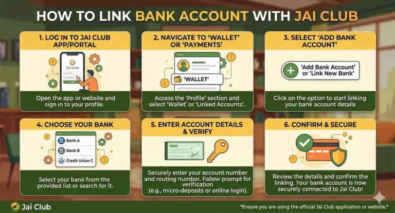Link bank account with jai club